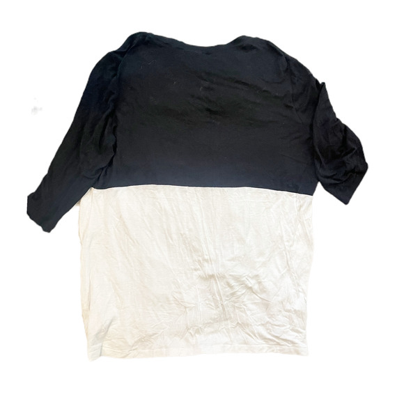 Tru Self Color Block Front Knot Top Black White Brown Women's Plus Size 1x - Picture 4 of 5